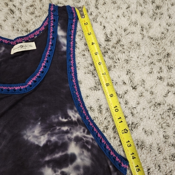 Natural Life XL Blue Tie Dye Racerback Effortless Casual Oversized Beach Dress - Picture 8 of 8